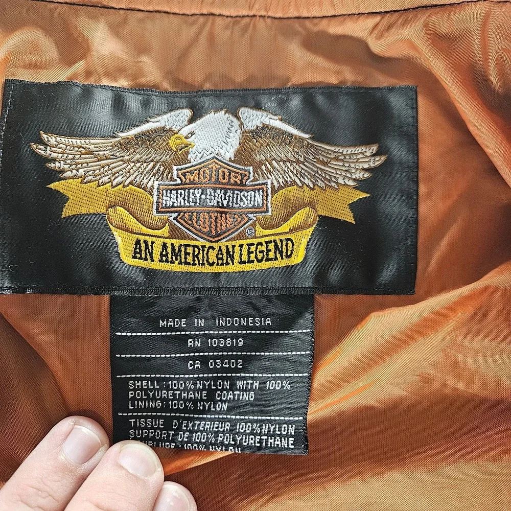 Harley Davidson Racing Team Nylon Jacket  Black Orange Mens Size‎ Large See Desc